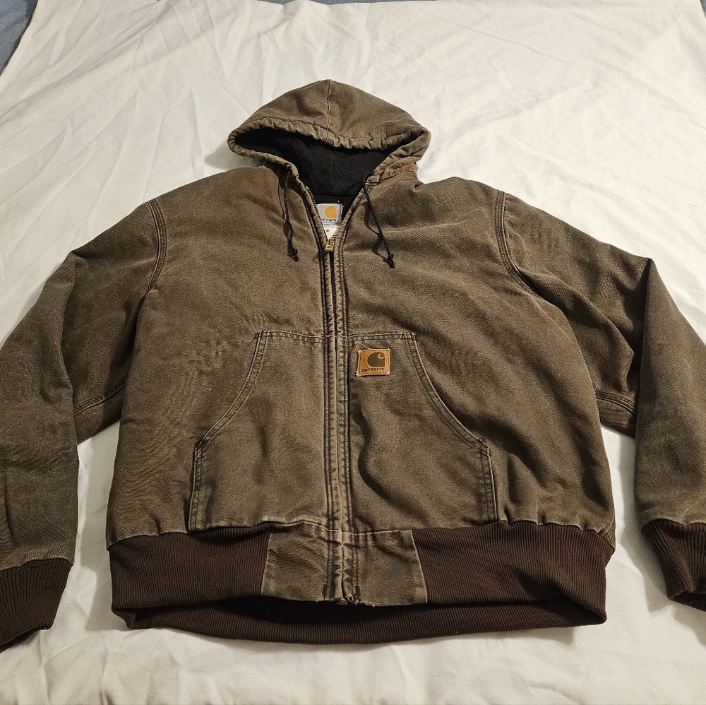 Carhartt jacket dark brown size large